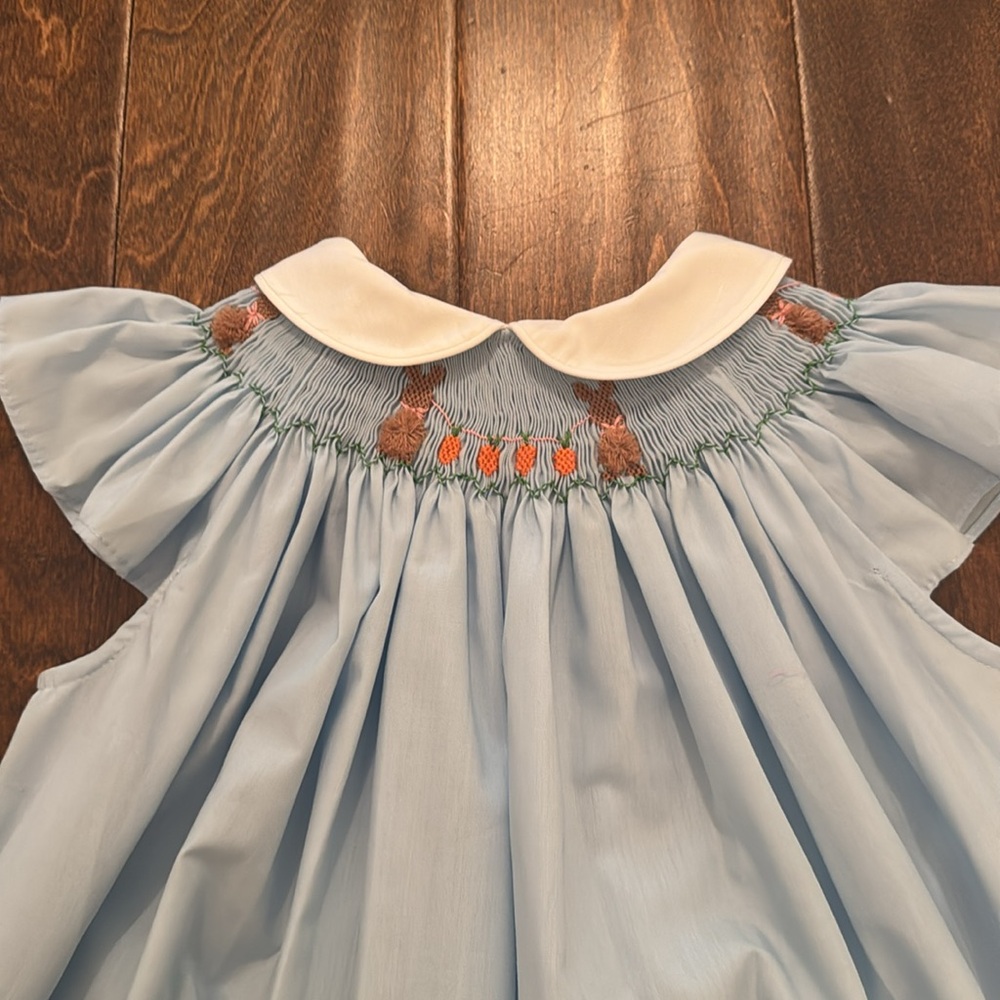 NWT Posh Pickle Bunny Smock Dress Blue - 6 price is firm